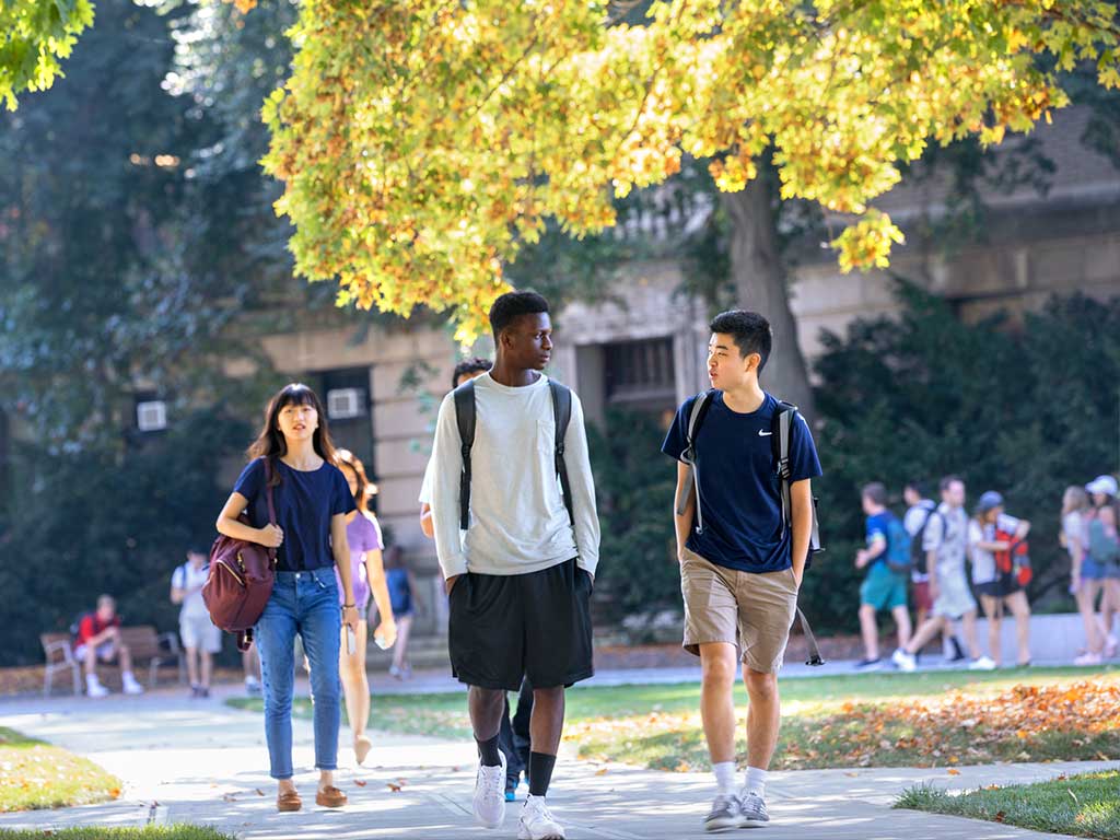 students walking on Ag Quad