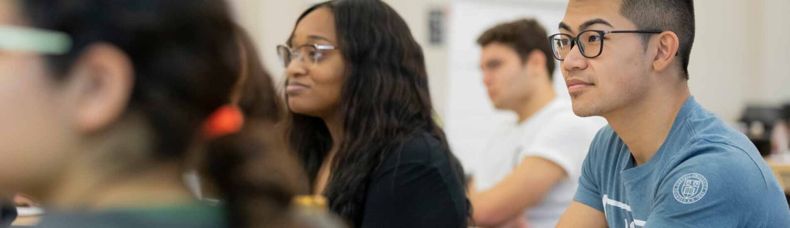 Students sitting in a classroom.