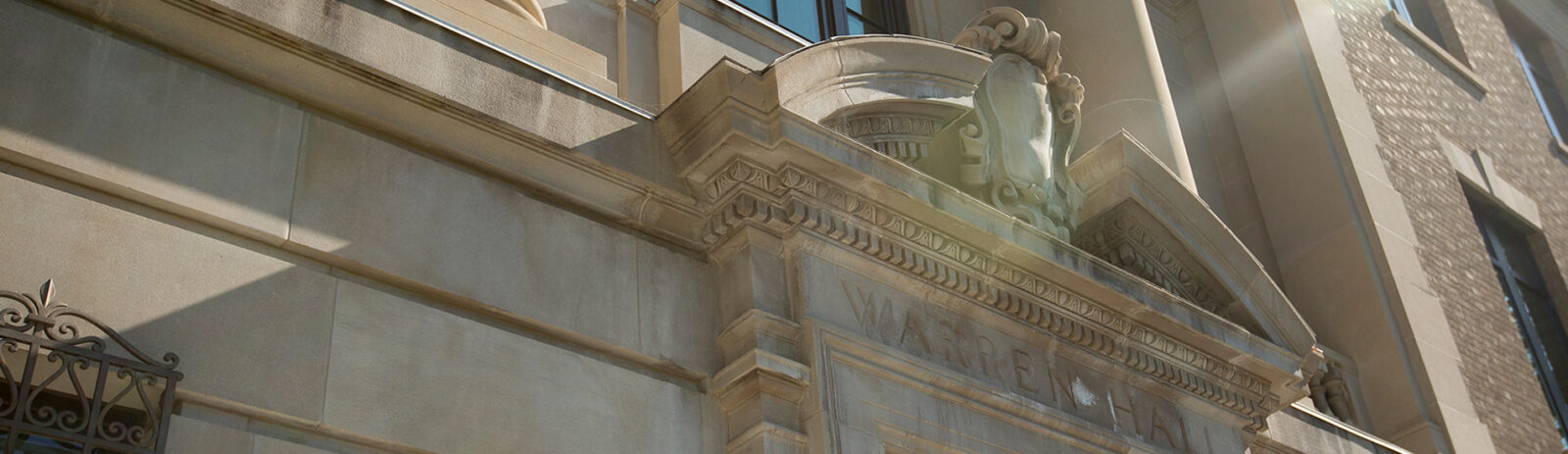 Facade of Warren Hall entryway.